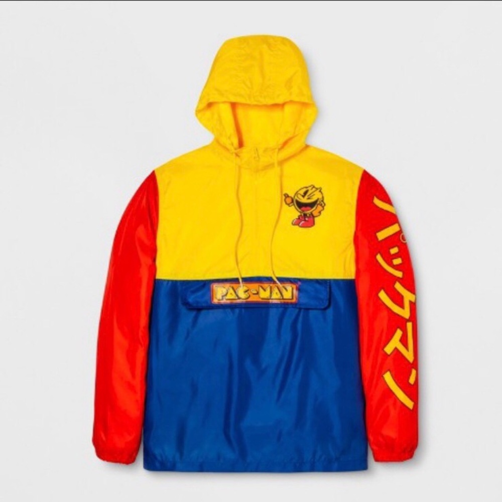 PAC-Man light Weight Rain Jacket New Unisex